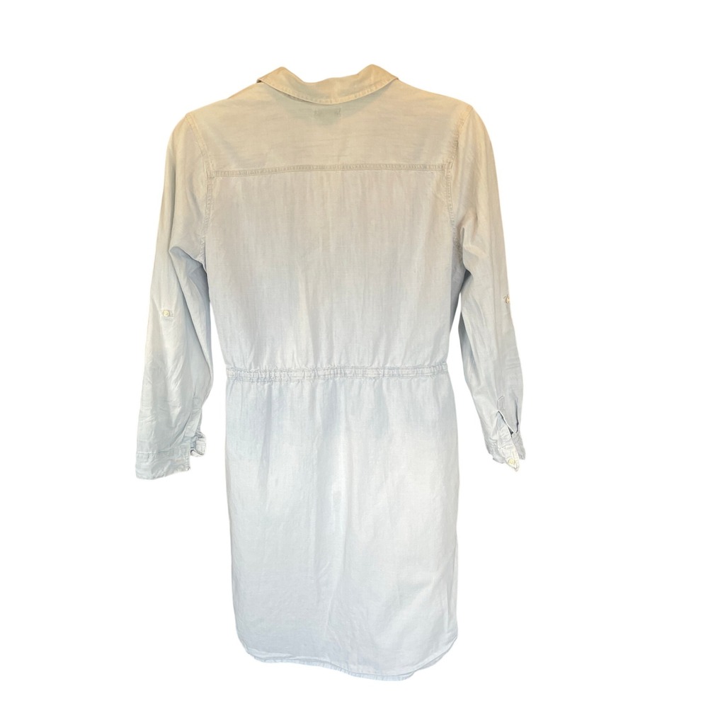 Old Navy Womens Preppy Minimalist Button Down Shirt Midi Dress XL Coastal Blue - Picture 2 of 11